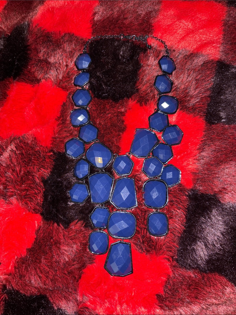 Blue Statement Bib Necklace - Women Jewelry